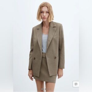 MANGO Double Breasted Blazer with Button